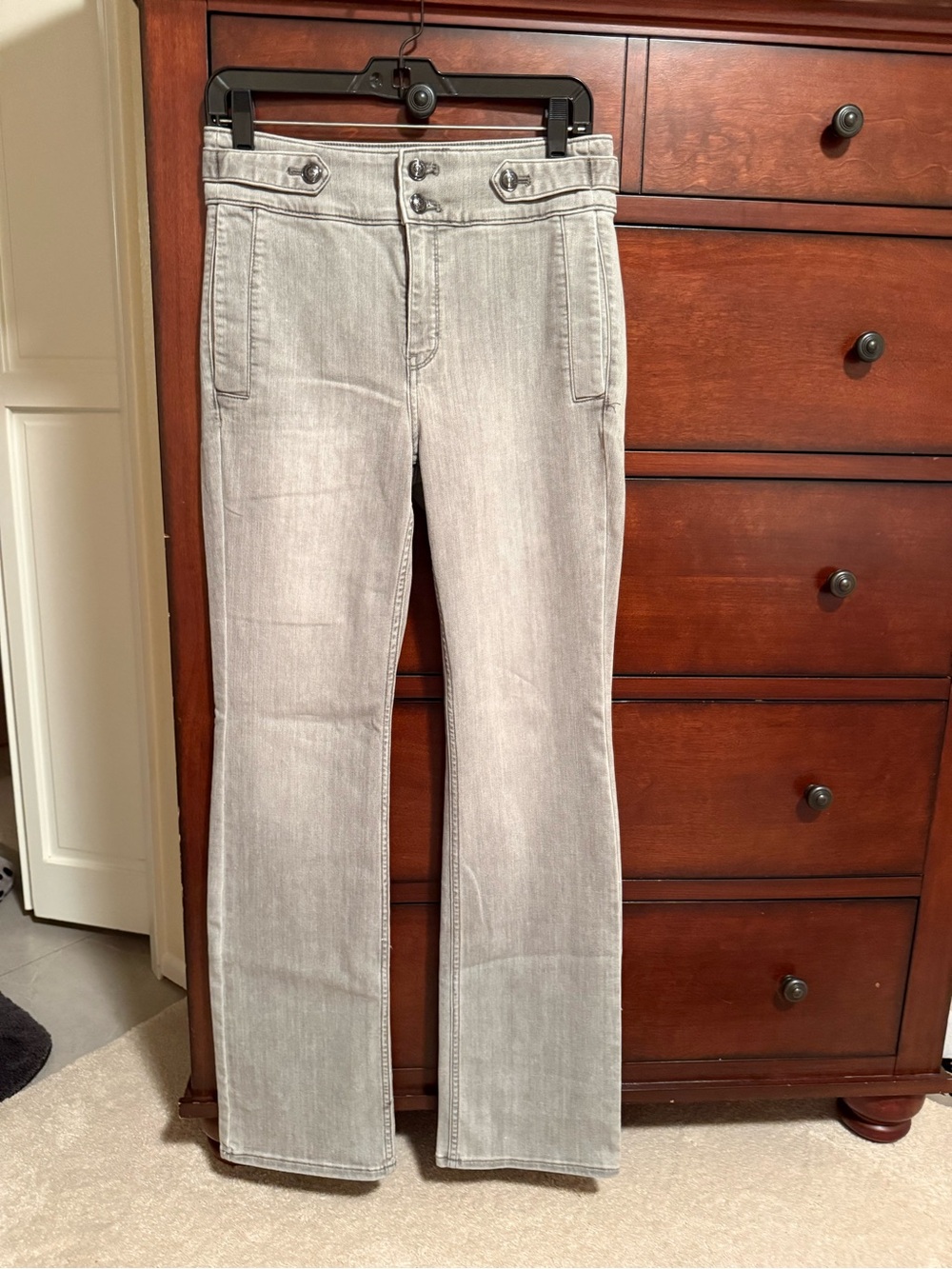 White House Black Market Light Gray Boot Cut Jeans